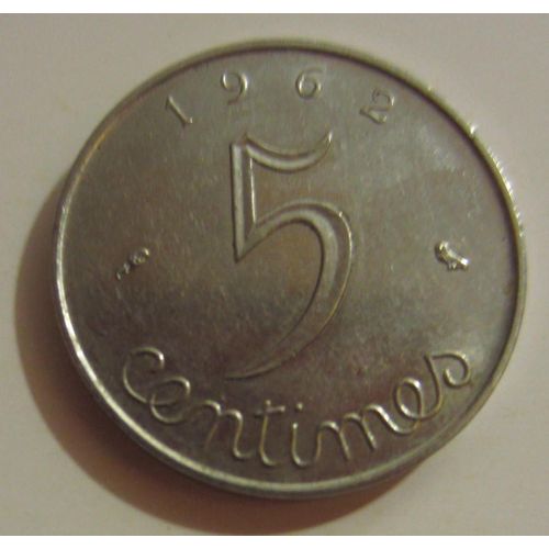 Pièce France 5 Centimes De Francs À L'épi Type Épi 1962