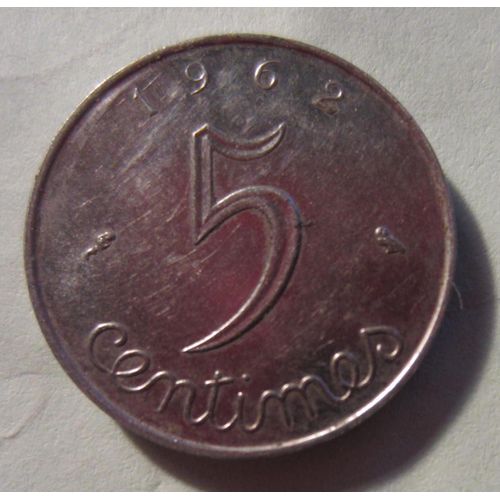 Pièce France 5 Centimes De Francs À L'épi Type Épi 1962