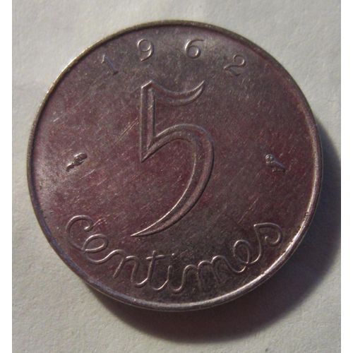 Pièce France 5 Centimes De Francs À L'épi Type Épi 1962