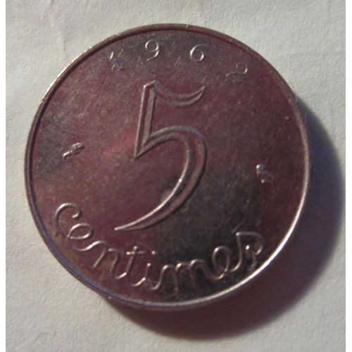 Pièce France 5 Centimes De Francs À L'épi Type Épi 1962