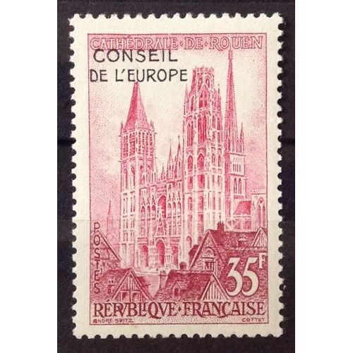 Conseil Europe Cathédrale 35f (Impeccable Service N° 16) Neuf** Luxe (= Sans Trace De Charnière) - France Année 1958 - N25995