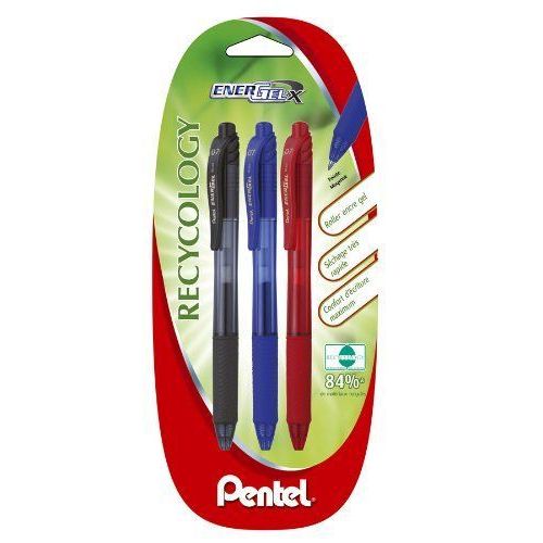 Étui De 3 Stylo Energel - Pointe Moyenne - 0.7mm - Noir Rouge Bleu - Pentel