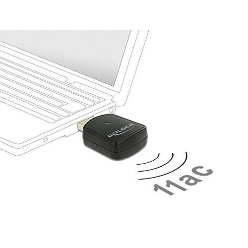 Delock Wireless LAN USB Mini Stick - Adaptateur réseau - USB 3.0 - Wi-Fi 5 - noir