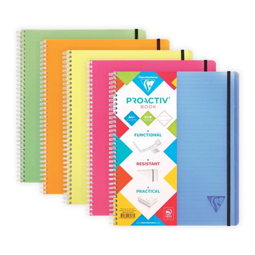 Cahier - A4+ - 22,5x29,7cm - Lignes - 160 Pages - Polypro - Proactiv'book - Clairefontaine