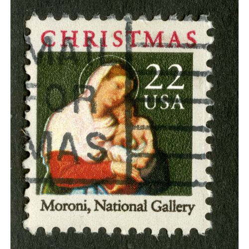 Timbre Oblitéré Usa, Christmas, Moroni, National Gallery, 22
