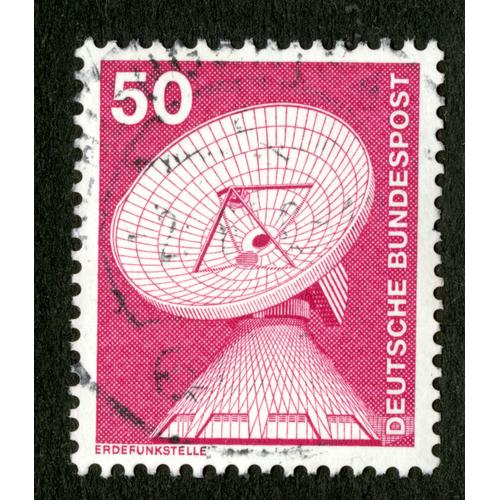 Timbre Oblitéré Deutsche Bundespost, Erdefunkstelle, 50