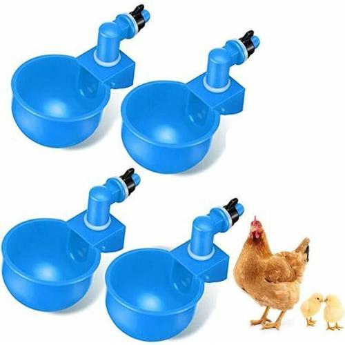 4pcs abreuvoir automatique de poulet abreuvoir automatique de poulet abreuvoir de volaille abreuvoir en plastique bleu abreuvoir de volaille outil pour poulet, canard, volaille, oiseaux