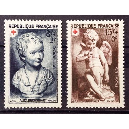 Série Croix Rouge 1950 - Impeccables N° 876 Brongniart + 877 L'amour Neufs** Luxe (= Sans Trace De Charnière) - Cote 6,10 - France Année 1950 - N25397