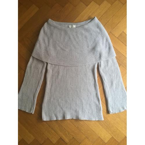 Pull Promod Col Chale Taille 2 Gris Perle