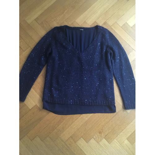 Pull Kookaï Bleu Roi À Sequins Bleus, Ouvert Dos Taille 2