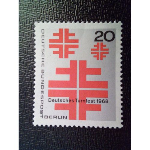 Timbre Berlin Allemagne Yt 296 Emblème De La Fédération Allemande De Gymnastique 1968 ( 031012 )