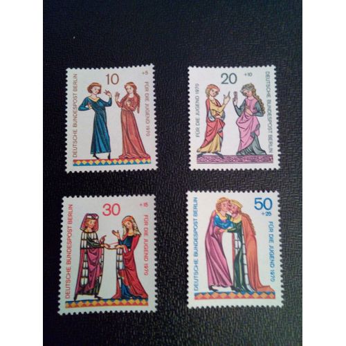 Timbre Berlin Allemagne Yt 329 A 332 Séries: Jeunesse: Ménestrel 1969 ( 031012 )