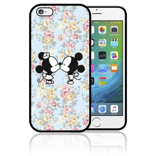 Coque Iphone 4 Et Iphone 4s Mickey Minnie Kiss Love Vintage Flowers Fleurs Disney0308