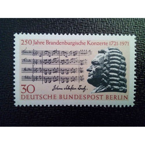 Timbre Berlin Allemagne Yt 368 Johann Sebastian Bach (1685-1750), Bars Du 2ème Brandebourg 1971 ( 031012 )