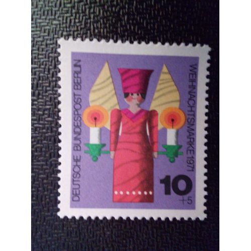 Timbre Berlin Allemagne Yt 382 Un Ange En Bois Tourné 1971 ( 031012 )