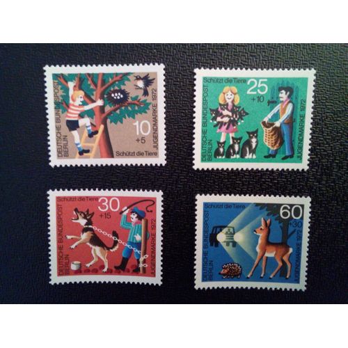 Timbre Berlin Allemagne Yt 383 A 386 Séries: Pour La Jeunesse: Bien-Être Animal 1972 ( 031012 )