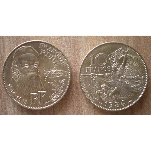 France 10 Francs 1984 Francois Rude Neuve Commemo 200 Ans 1784 1984