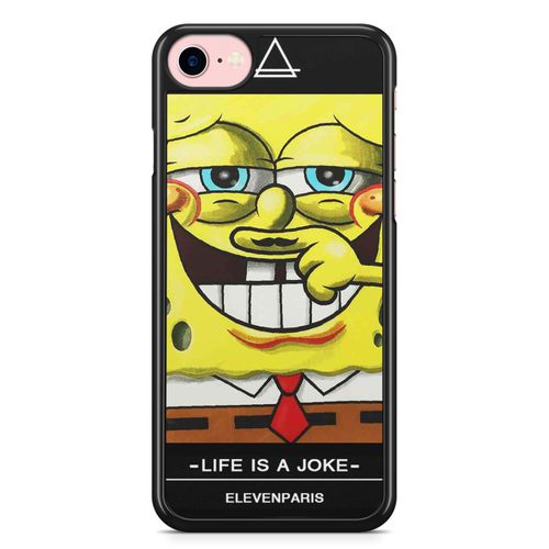 Coque Iphone X Et Iphone Xs Bob Leponge Eleven Paris Life Is A Joke Moustache Spongebob