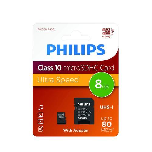 Philips FM08MP45B/10 Carte mémoire Micro SD Classe 10 8 Go