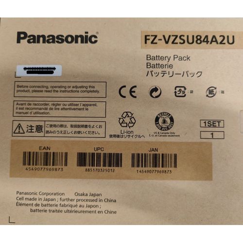 Panasonic FZ-VZSU84A2U 4200mAh 11.1V Batterie Rechargeable - Batteries Rechargeables (4200 mAh, Ordinateur Portable/Tablette, 11,1 V, Gris, FZ-G1, 285 g)