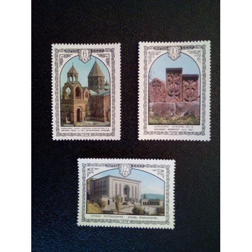 Timbre Russie / Urss Yt 4535 - 4536 - 4537 Architecture Arménienne 1978 ( 041012 )