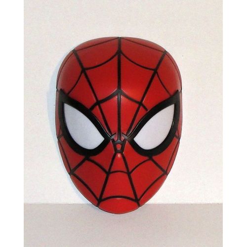 Masque Lumineux Spiderman Figurine Veilleuse Yeux Blanc 24 Cm