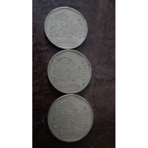 3 Pièces De 500 Pesetas 1988/1989