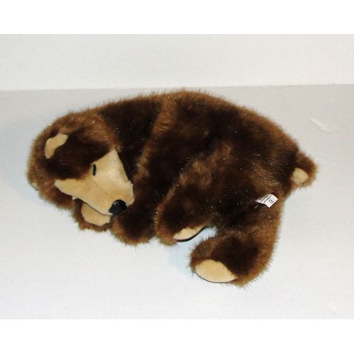 Peluche Ours Blanchet Qui Dort Doudou Ours Grizzly 32 Cm