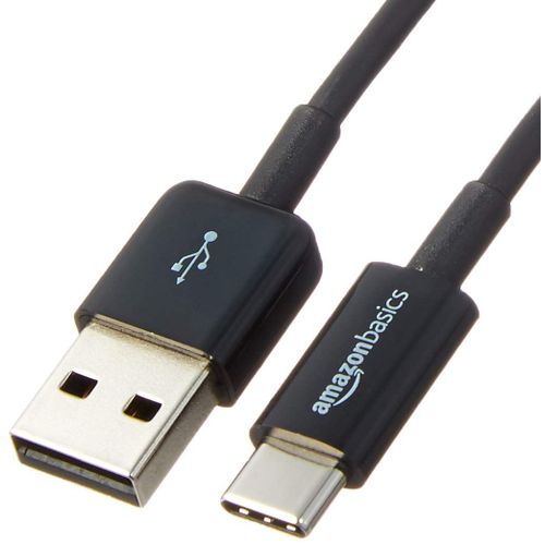 AmazonBasics Câble USB Type-C vers USB-A 2.0 mâle - Couleur Noir, 0.9 m