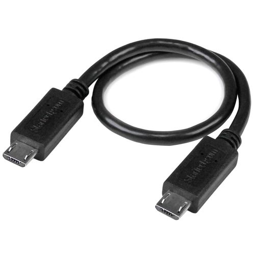 StarTech.com Câble USB OTG Micro USB vers Micro USB de 20 cm - Adaptateur USB On-The-Go - M/M - Noir