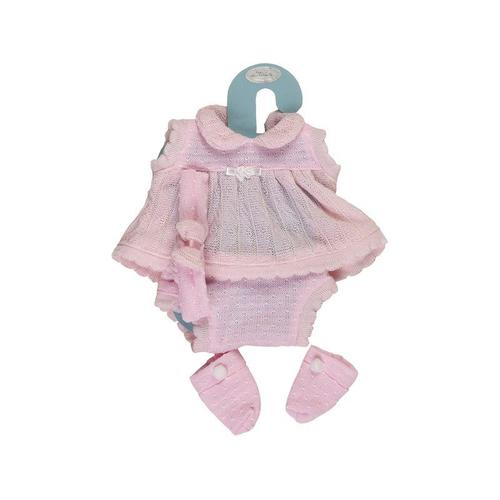 Robe Poupée Nouveau-Né 42 Cm Tricot Rose Berbesa 5100