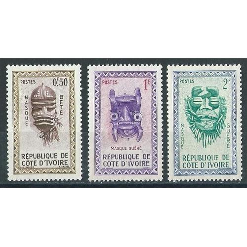 Cote D'ivoire Masques 1960 N° 181/182/183 Neuf**