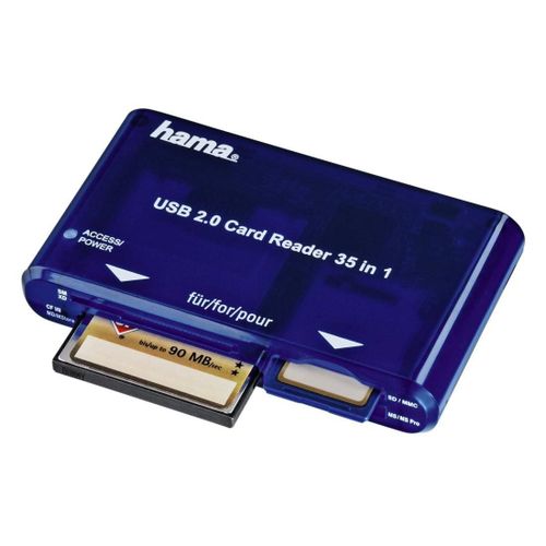 Hama - 55348 - Lecteur USB 2.0 ""35en1"" de cartes multiples, bleu