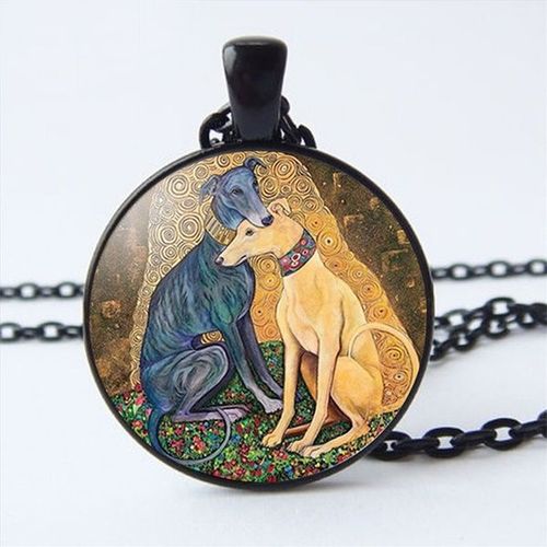Pendentif Chiens & Sa Chaine Assortie