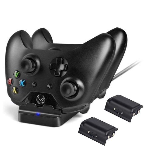 Chargeur Manette Pour Xbox One Avec Dual Station, Rapide Docking Slim Et 2 Batteries Rechange Câble Usb