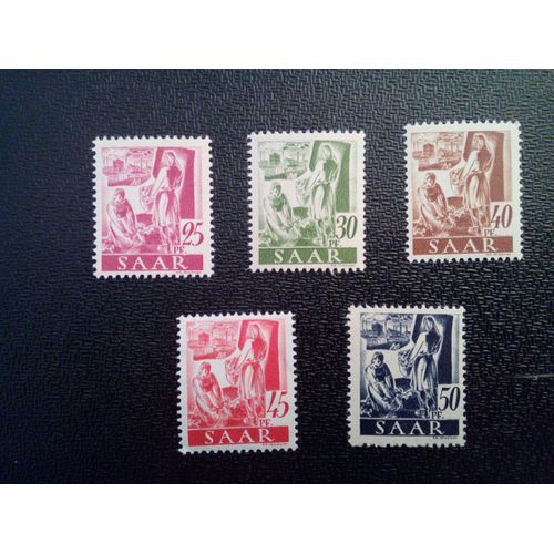 Timbre Saar Allemagne Yt 206 A 210 Fermière 1947 ( 061012 )