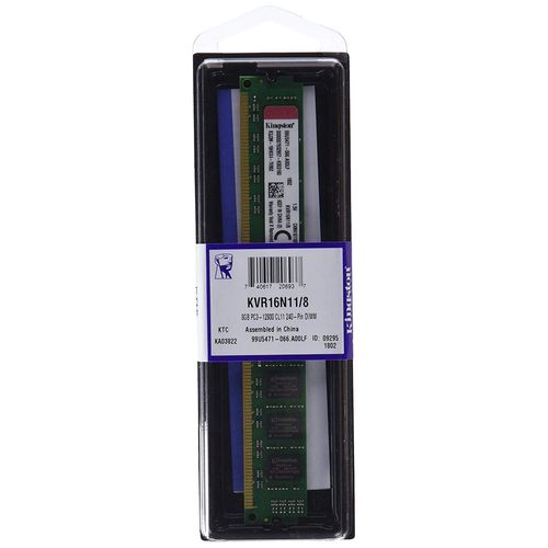 Kingston KVR16N11/8 RAM 8Go 1600MHz DDR3 Non-ECC CL11 DIMM, 240-pin, 1.5V