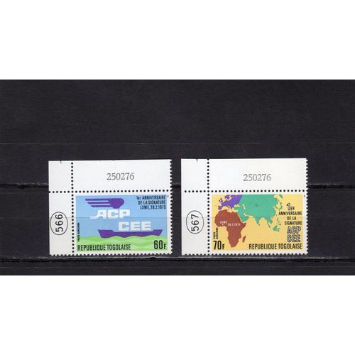 Timbres De Poste Aérienne Du Togo (Anniversaire De La Signature De La Convention De Lomé Entre La Communauté Européenne Et 46 Pays DAfrique, Des Caraïbes Et Du Pacifique)