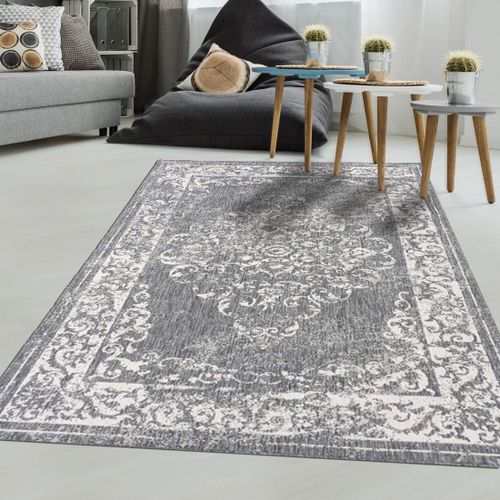 Tapis Extérieur, Kilim Reversible 280x380 Lyn2 Med Gris