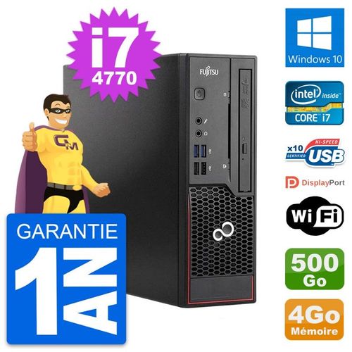 Mini PC Fujitsu Esprimo C720 SFF i7-4770 RAM 4Go Disque 500Go Windows 10 Wifi