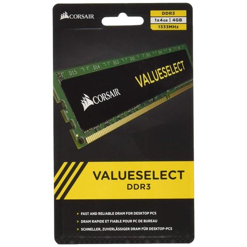 Corsair CMV4GX3M1A1333C9 Value Select 4GB (1x4GB) DDR3 1333 Mhz CL9 Mémoire pour ordinateur de bureau