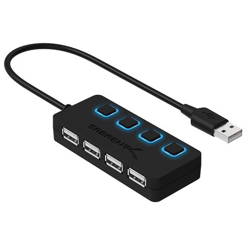 Sabrent 4-Port Hub USB 2.0 avec des commutateurs et des voyants d'alimentation individuels (HB-UMLS)