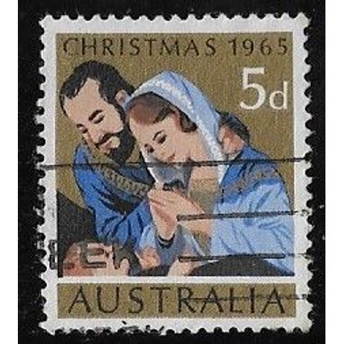 Timbre DAustralie N°317 Y & T 5 P. Multicolore Noël La Sainte Famille