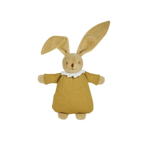 Lapin Nid D'ange Doudou - Lin Moutarde 20cm