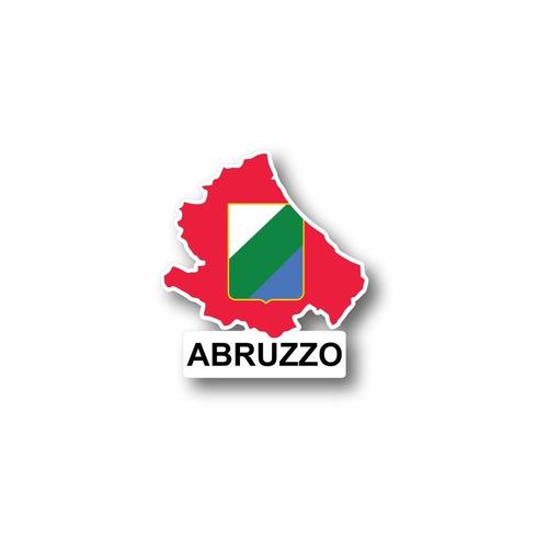 Autocollant Sticker Carte Drapeau Region Italie Province Abruzzes Abruzzo