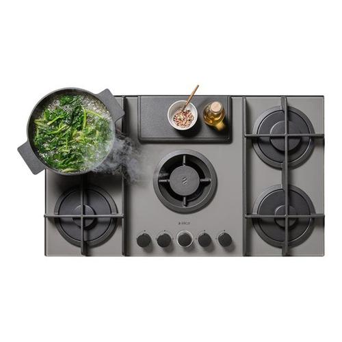 Elica NikolaTesla Flame BL/A/88 Table de cuisson au gaz Noir - 4 foyers