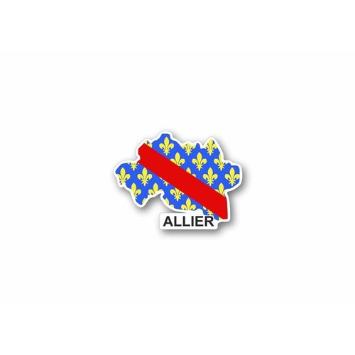 Autocollant Sticker Carte Drapeau Departement Exterieur Allier