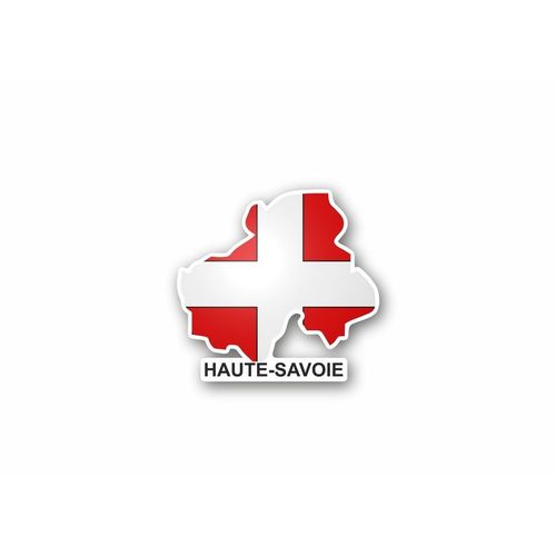 Autocollant Sticker Carte Drapeau Departement Exterieur Haute Savoie
