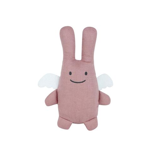 Ange Lapin Doudou - Lin Vieux Rose 20cm