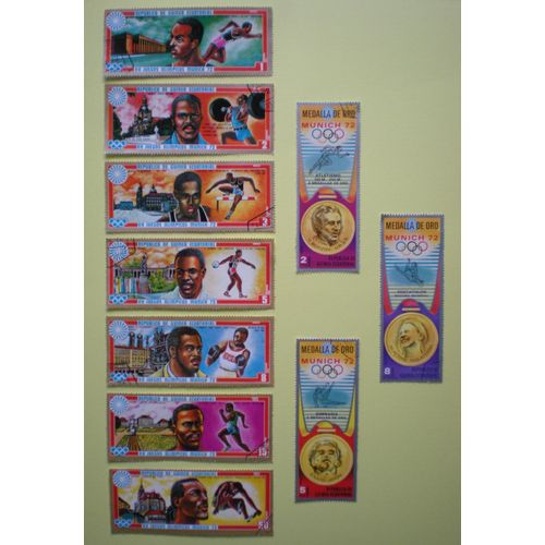 Lot De 10 Timbres Oblitérés - Guinée Équatoriale - Jeux Olympiques D'été De Munich 1972 - Juegos Olimpicos Munich 72